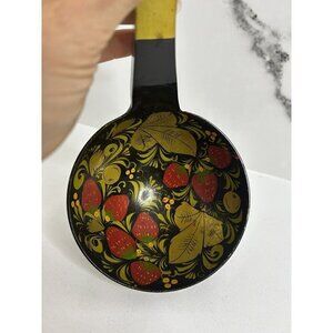 Vintage Russian Khokhloma Wooden Hand Painted  Strawberry 17” Ladle Spoon USSR‍‍